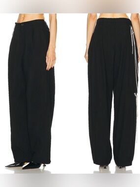 DARKPARK Phebe Crystal Chain Adorned Wide Leg Pant in Black IT 36 NWT